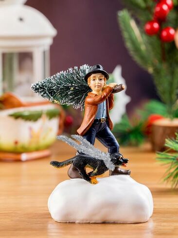Christmas Village Decoration for Little boy and Dog， Battery Powered Luminous LED, Suitable for Home Decoration During Christmas, Holidays, Parties, and New Year。 in Saudi Arabia