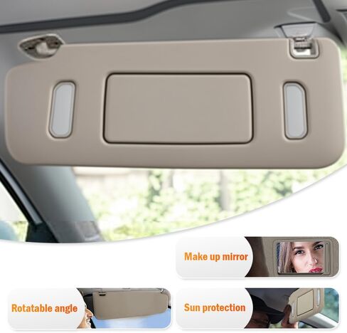 Driver LH Side Sun Visor Replacement Left Driver Side, Compatible with Cadillac Compatible with Chevy Compatible with GMC, Replace 22850306 Beige in Saudi Arabia