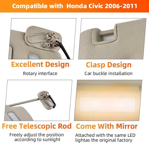 Driver LH Side Sun Visor Replacement Left Driver Side, Compatible with Cadillac Compatible with Chevy Compatible with GMC, Replace 22850306 Beige in Saudi Arabia