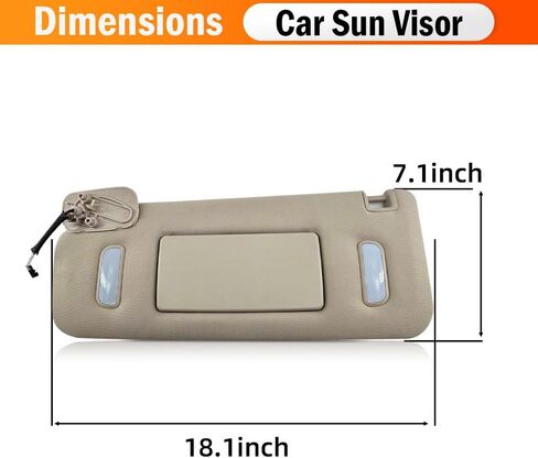 Driver LH Side Sun Visor Replacement Left Driver Side, Compatible with Cadillac Compatible with Chevy Compatible with GMC, Replace 22850306 Beige in Saudi Arabia