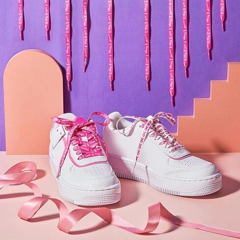 Taiyin 50 Pairs Breast Cancer Awareness Shoelaces White and Pink Ribbon Shoelace Shoe Laces Bulk for Sneakers Tennis Runners Athletic Strings for Women Decorations Breast Cancer Awareness(Sweet) in Saudi Arabia