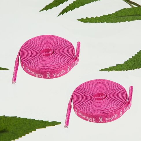 Taiyin 50 Pairs Breast Cancer Awareness Shoelaces White and Pink Ribbon Shoelace Shoe Laces Bulk for Sneakers Tennis Runners Athletic Strings for Women Decorations Breast Cancer Awareness(Sweet) in Saudi Arabia