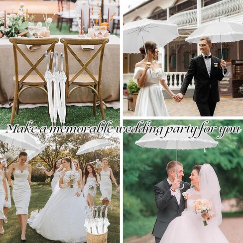 Abbylike Wedding Favors for Guest Umbrella Gifts Bulk 47 Inch White Ruffle Umbrellas with Thank You Tags and Rope Guest Souvenirs for Wedding Party Bridal Favors in Saudi Arabia