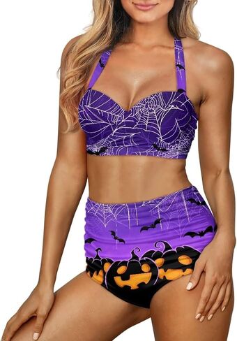 Yewattles Womens Bikini قطعتين للسباحة البطن. in Kuwait
