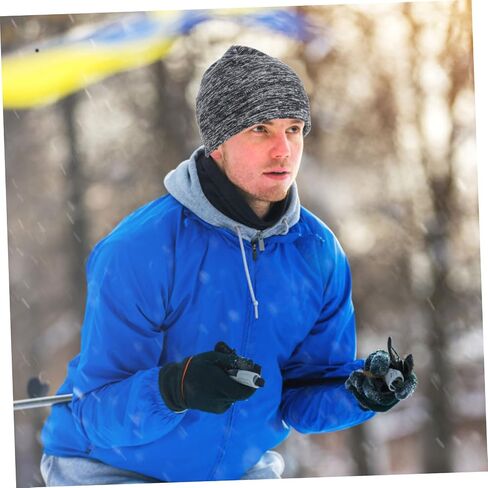 1pc Beanie Hat Unisex Windproof Outdoor Cycling Cap Thicken Cold Design for Warmth and Comfort for Activities -Cold Grey in Saudi Arabia