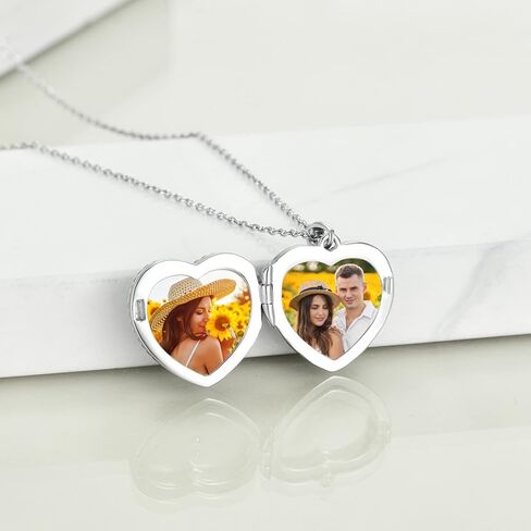 Sterling Silver Vintage Butterfly/Bee/Lock and Key Personalized Picture Locket Photo Necklace with Picture Antique Custom Lockets for Women that Holds 2 Pictures in Kuwait