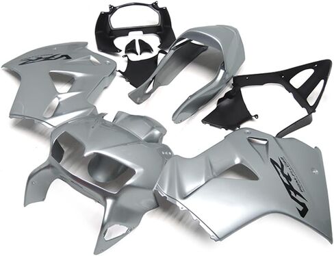 ABS Compression Full Fairing Kit Fit for Honda VFR800 1998 1999 2000 2001 Motorcycle Plastic Bodywork Body Frame Cowling Set - Silver in Kuwait