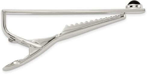 925 Sterling Silver مصقول مصقول Onyx Dot Bar 44.2x5.7mm مقطع عريض للرجال in Saudi Arabia