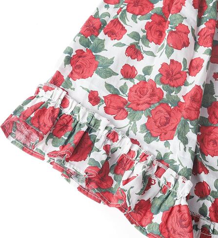 Toddler Vintage Floral Girls Strap Dress Summer Casual Cotton Tea Party Beach Sundress in Kuwait