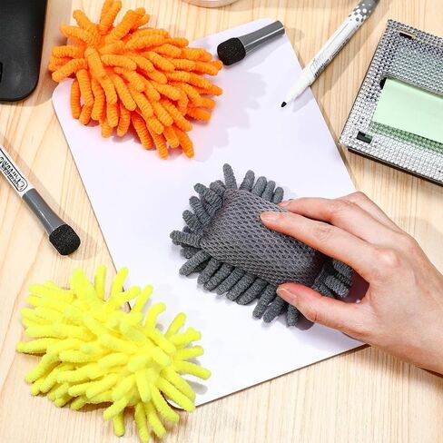 8 Pcs Microfiber Shag Eraser with Magnet Multicolor Magnetic Dry Erase Eraser Washable Whiteboard Eraser for Markers Chalk Home Classroom Office Teacher Supplies in Kuwait