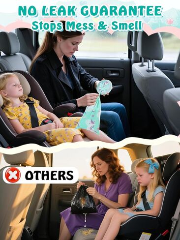 12pcs 1000ml Leakpoof Kids Vomit Bags Disposable - Portable & Sealed, Nausea Relief Throw up Barf Bags, Road Trip Essentials Puke Emesis Bags for Travel Emergency Car Motion Sickness, Dinosaur in Saudi Arabia