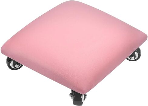 Low Height Rolling Stool Low Roller Seat PU Leather Square Roller Seat Stool Low Rolling Chair for Home Office Fitness Garage (Pink) in Saudi Arabia
