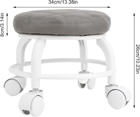 Yosoo 300lbs Capacity Low Roller Seat Plastic Rolling Stool, 360 Degree Swivel Low Height Seat with Mute Wheel for Office, Garage, Shop (White) in Saudi Arabia