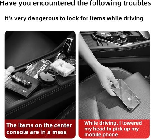 2 Pack Premium Car Seat Gap Filler Organizer - Universal Storage Box with Card Slots for Phones/Keys/Glasses, Fits Cars, SUVs & Trucks (Black) in Kuwait