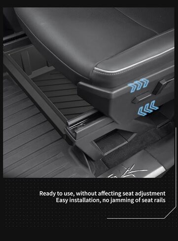 Luckeasy 2pcs لـ Tesla Cybertruck 2025 2023 2024 تحت صناديق تخزين المقعد TPE صناديق التخزين المخفية المخفية منظمي صواني التخزين القابلة للغسل لملحقات CyberTruck in Saudi Arabia
