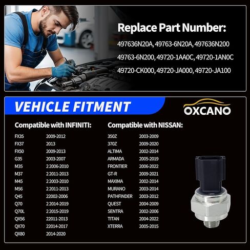 مفتاح مستشعر ضغط التوجيه السلطة متوافق مع Nissan 350Z 370Z Armada Frontier Maxima Murano NV1500 2500 3500 Pathfinder Titan Xterra Infiniti FX35 FX50 G35 M37 M45 M56 Q45 QX56 QX56 QX70 in Saudi Arabia