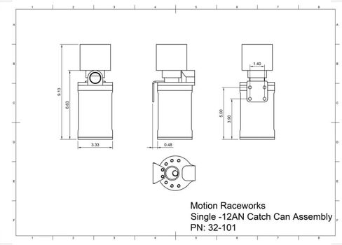 Motion Raceworks Top Loader Billet Oil Catch Can (Single 12 AN Port) 32-101 in Saudi Arabia