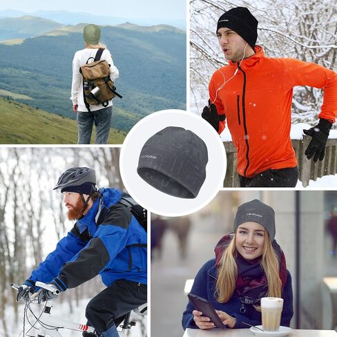 Skull Caps Beanies for Men & Women, Elastic Thermal Running Hat, Windproof Cycling Cap Helmet Liner Soft Beanie Hat in Kuwait