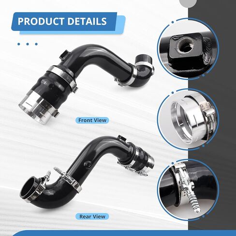 أنبوب شحنة توربو intercooler أنبوب الشحنة الباردة متوافق مع فورد باور سكتة دماغية 2017-2024 6.7L (أسود) in Kuwait