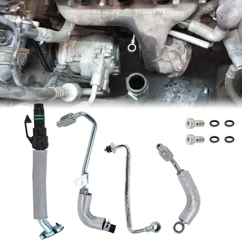 4Pcs Turbo Oil Return Drain Line and Oil Feed Pipe Kit Compatible with Chevy Cruze Sonic Trax 2011-2021 Compatible with Buick Encore 2013-2021 Replaces 25200947 55592600 55587854 55567067 in Saudi Arabia