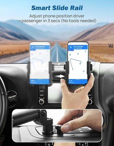 JOYTUTUS Metal Dash Mount Phone Holder Compatible with 2007-2018 Wrangler JK(Not Fit 2018 Wrangler JL) | Custom Fit Phone Mount Expansion Platform| One-Hand Adjustable Clip in Saudi Arabia
