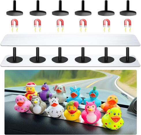 Duck Holder for Jeep Wrangler,Metal Rubber Ducks Holder for Jeep Dash,Magnetic Duck Plugs for Dash Decorations,Adjustable Duck Mount for Jeep Dashboard,2 Pack(Black) in Kuwait