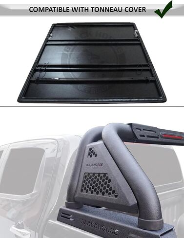 Black Horse Classic Pro Bar Modular Modular متوافق مع Tonneau Coves Black Fits 2015-2024 GMC Canyon | 2015-2024 Chevrolet Colorado-RB05MT in Kuwait