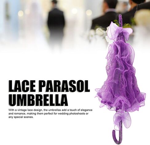 Lace Parasol Umbrella,Vintage Lace Parasol,Wedding Bridal Umbrella 23.6x22.2in Elegant Decorative Photography Prop Craft for Women Wedding Party in Saudi Arabia