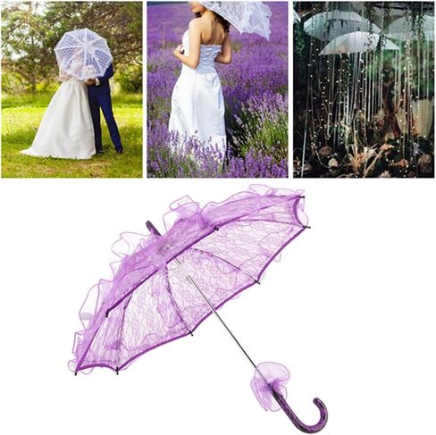 Lace Parasol Umbrella,Vintage Lace Parasol,Wedding Bridal Umbrella 23.6x22.2in Elegant Decorative Photography Prop Craft for Women Wedding Party in Saudi Arabia
