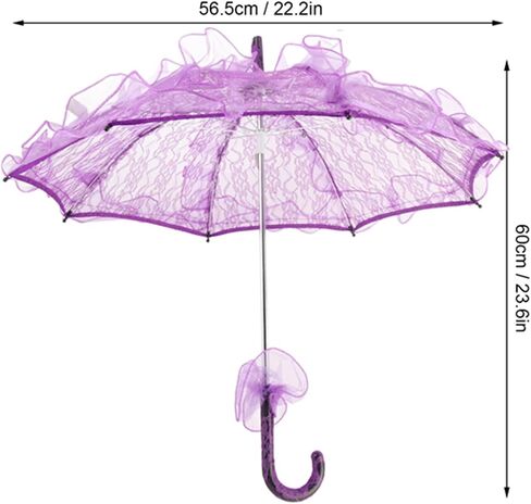 Lace Parasol Umbrella,Vintage Lace Parasol,Wedding Bridal Umbrella 23.6x22.2in Elegant Decorative Photography Prop Craft for Women Wedding Party in Saudi Arabia