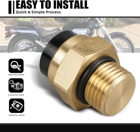Nicecnc M16 X P1.5mm المبرد مفتاح مروحة المبرد متوافق مع Honda CBR1100XX 1997-2000 ، Goldwing 1500 1988-2000 ، Magna 750 1994-2003 ، VTX1300R 2005-2009 ، Super Hawk 1000 1998-2005 ، See Fitments in Kuwait