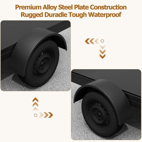 2 Pack Single Axle Trailer Fenders，Fits for 14"to 16" Wheels，32" x 9" x 15" Trailer Fenders with Fender Backs，for Car Hauler Cargo Utility Trailer Landscape Trailer,Grey in Saudi Arabia