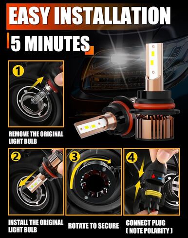 متوافق مع Ford F150 F250 F350 F450 1997 1998 1999 2000 2001 2003 HI/LO Dual Beam Light Bulb ، 12V 55W 6000K ، Pack of 2 in Saudi Arabia