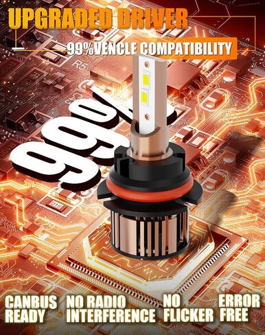 متوافق مع Ford F150 F250 F350 F450 1997 1998 1999 2000 2001 2003 HI/LO Dual Beam Light Bulb ، 12V 55W 6000K ، Pack of 2 in Saudi Arabia