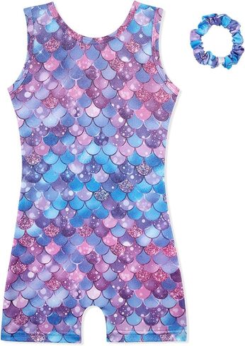 HOZIY Gymnastics Leotards for Girls with Shorts Biketards Dance Tumbling Outfits Matching Scrunchies 1-10 Years Old in Kuwait