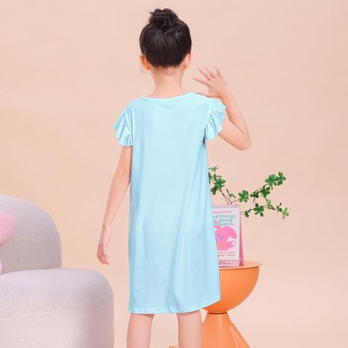 ICOSY Girls Nightgowns Toddler Girls Pajamas Flutter Sleeve Princess Nightgown Clothes for Girl Casual Dress in Saudi Arabia