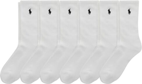 POLO RALPH LAUREN boys Athletic Performance Crew Socks - 6 Pair Pack - Soft Cushioned Comfort in Saudi Arabia