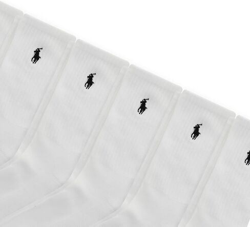 POLO RALPH LAUREN boys Athletic Performance Crew Socks - 6 Pair Pack - Soft Cushioned Comfort in Saudi Arabia