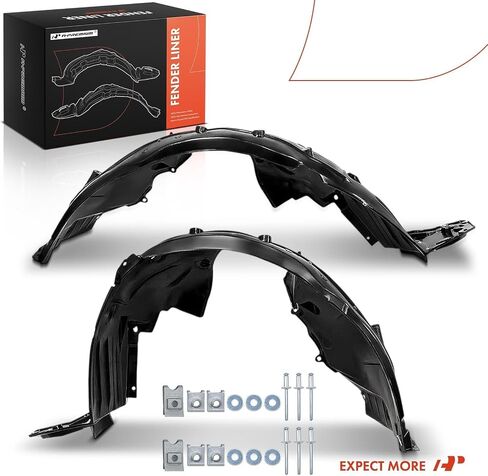 A-Premium Pair Front Inner Fenders Liner Splash Shield Set with Clips - Compatible with Honda Civic 2022 2023 2024 - Factory Fresh (PE), Not Refurbished or Recycled in Saudi Arabia