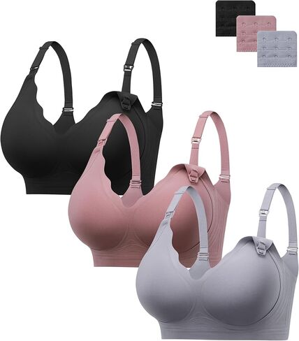 Hbselect 3pack تمريض حمالات الصدر للرضاعة الطبيعية صامتة الأمومة غير سلس من أجل الحملات الراحة في النوم حمالات الصدر in Kuwait