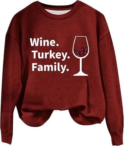 WTF Wine Turkey Family عيد الشكر عائلة مضحكة للنساء للنساء بالإضافة in Kuwait