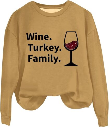 WTF Wine Turkey Family عيد الشكر عائلة مضحكة للنساء للنساء بالإضافة in Kuwait