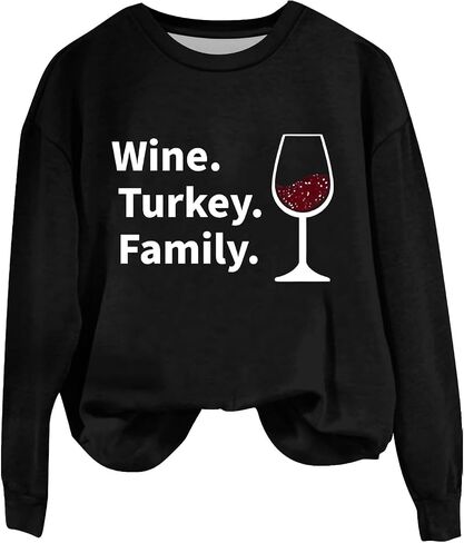WTF Wine Turkey Family عيد الشكر عائلة مضحكة للنساء للنساء بالإضافة in Kuwait