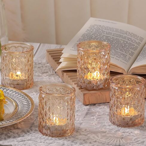 24pcs Pink Votive Candle Holders, Girl Baby Shower Decorations, Tealight Candle Holder for Valentine's Day, Wedding, Brithday Party, Table Centerpiece in Kuwait