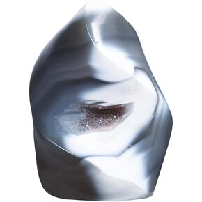 Sportmusies Natural Orca Agate Stone Flame Torch Figurine Home Office Desk Decoration, Reiki Healing Crystal Tower Statue, 2.36-4.33 inches in Saudi Arabia