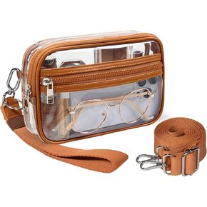 Clear Crossbody Purse Wristlet Wallet Stadium Approved Clear Bag Handbag for Concerts Sports Events in Saudi Arabia
