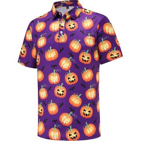 قمصان الهالوين للرجال قصيرة الأكمام قميص اليقطين رجال القمصان القمصان رجال القمصان جولف بولو قمصان البولو in Kuwait