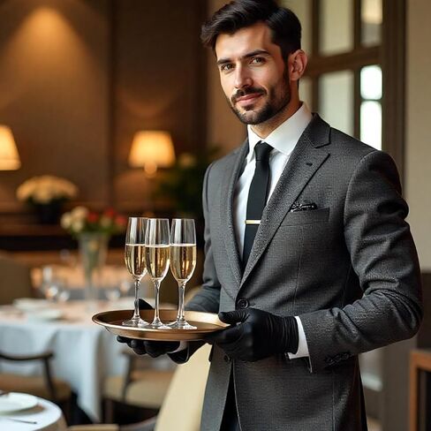 4 Pairs Black Gloves Men, Nylon Formal Tuxedo Glove, Uniform Gloves, Marching Band Honor Guard Parade Glove for Men, Women, Formal, Cosplay, Halloween Costumes, Color Guard, Party in Kuwait