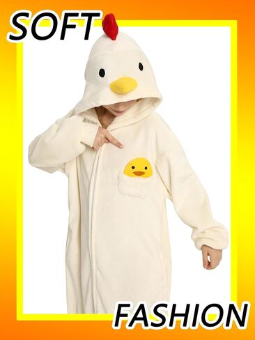 Unisex Kids Animal Oneise Pajamas, Boys Girls Flannel Hooded Halloween Cosplay Costume/Homewear/Sleepwear in Kuwait