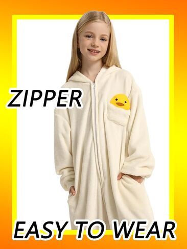 Unisex Kids Animal Oneise Pajamas, Boys Girls Flannel Hooded Halloween Cosplay Costume/Homewear/Sleepwear in Kuwait